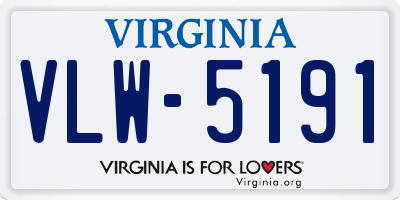 VA license plate VLW5191