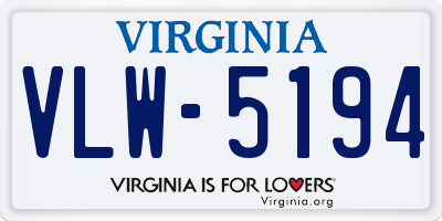 VA license plate VLW5194