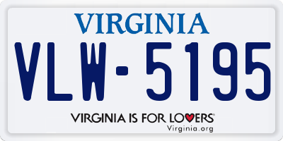 VA license plate VLW5195