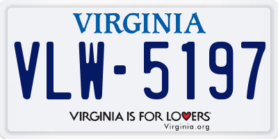 VA license plate VLW5197