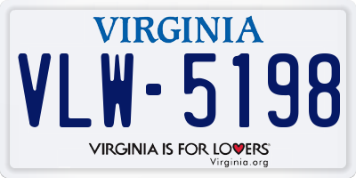 VA license plate VLW5198