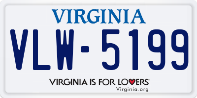 VA license plate VLW5199