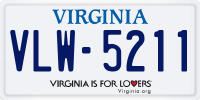 VA license plate VLW5211