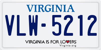 VA license plate VLW5212