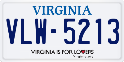 VA license plate VLW5213