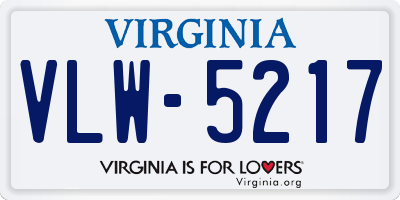 VA license plate VLW5217