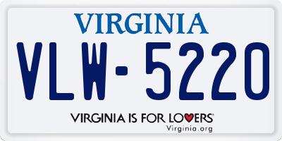 VA license plate VLW5220