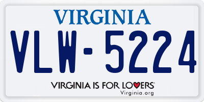 VA license plate VLW5224