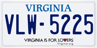 VA license plate VLW5225