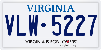 VA license plate VLW5227