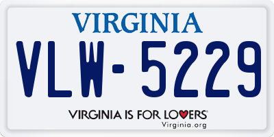 VA license plate VLW5229