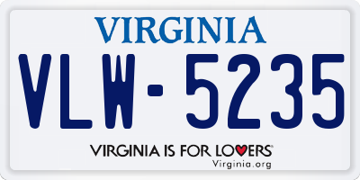 VA license plate VLW5235