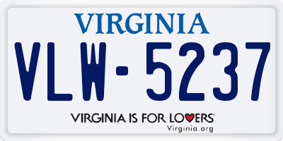 VA license plate VLW5237