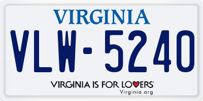 VA license plate VLW5240