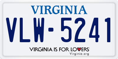 VA license plate VLW5241