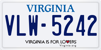 VA license plate VLW5242