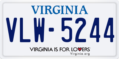 VA license plate VLW5244