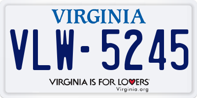 VA license plate VLW5245