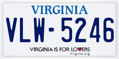 VA license plate VLW5246