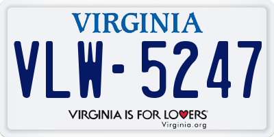 VA license plate VLW5247