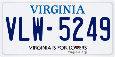 VA license plate VLW5249