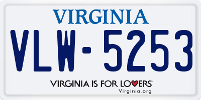 VA license plate VLW5253