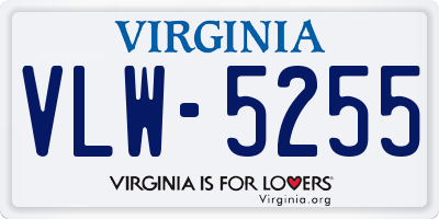 VA license plate VLW5255