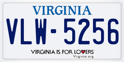 VA license plate VLW5256