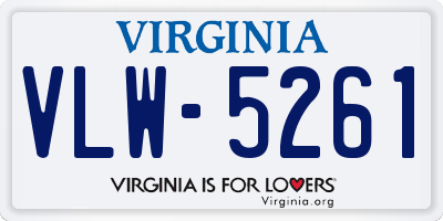 VA license plate VLW5261