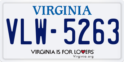 VA license plate VLW5263