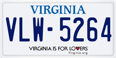 VA license plate VLW5264