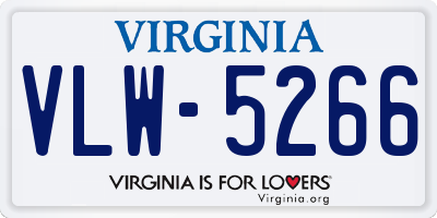 VA license plate VLW5266