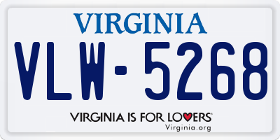 VA license plate VLW5268