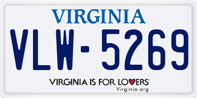 VA license plate VLW5269