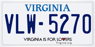 VA license plate VLW5270