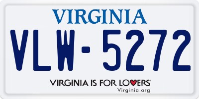 VA license plate VLW5272