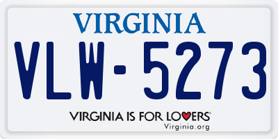 VA license plate VLW5273