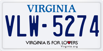 VA license plate VLW5274