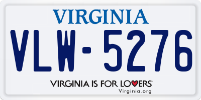 VA license plate VLW5276