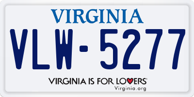 VA license plate VLW5277