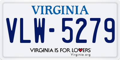 VA license plate VLW5279