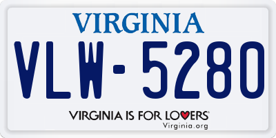 VA license plate VLW5280