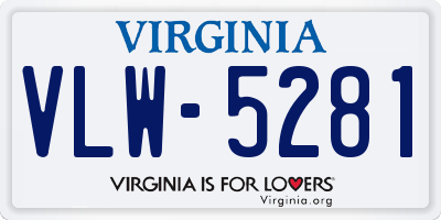 VA license plate VLW5281