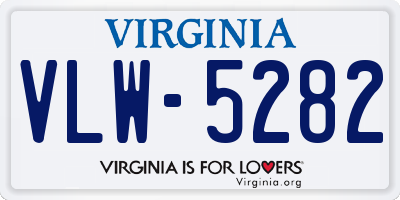 VA license plate VLW5282