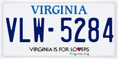 VA license plate VLW5284