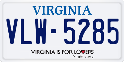 VA license plate VLW5285