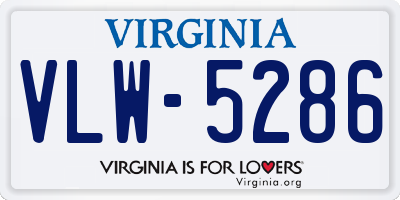 VA license plate VLW5286