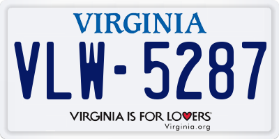 VA license plate VLW5287