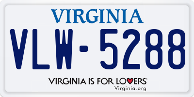 VA license plate VLW5288