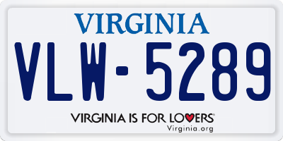 VA license plate VLW5289